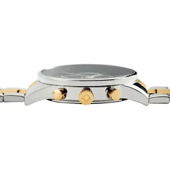 ARCTIK Montre Zenith Noir cadran argenté fond noir bracelet acier bicolore Hot