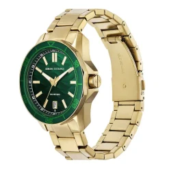 ARMANI EXCHANGE Montre Vert cadran doré fond vert bracelet acier doré Online
