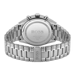 HUGO BOSS Montre Boss Champion Noir cadran argenté fond noir bracelet acier argenté Sale