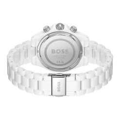 HUGO BOSS Montre Boss Novia Blanc cadran blanc fond blanc bracelet céramique blanc Clearance