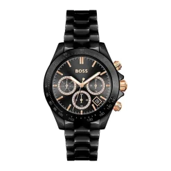HUGO BOSS Montre Boss Novia Noir cadran noir fond noir bracelet céramique noir Discount