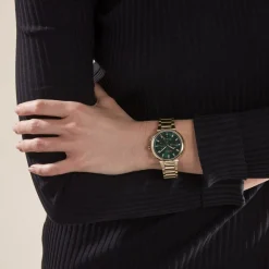 HUGO BOSS Montre Boss One Vert cadran doré fond vert bracelet acier doré Best