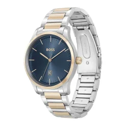 HUGO BOSS Montre Boss Reason Bleu cadran rose fond bleu bracelet acier rose Sale