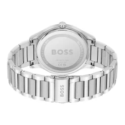 HUGO BOSS Montre Boss Reason Gris cadran argenté fond gris bracelet acier argenté Hot