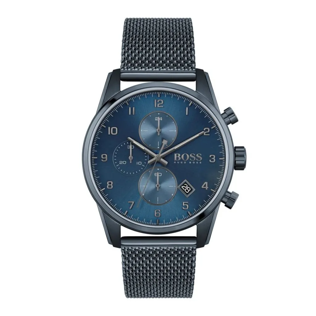 HUGO BOSS Montre Boss Skymaster Bleu cadran bleu fond bleu bracelet acier bleu Clearance