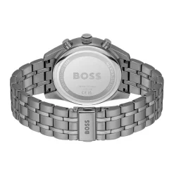 HUGO BOSS Montre Boss Skytraveller Gris cadran gris fond gris bracelet acier gris Outlet