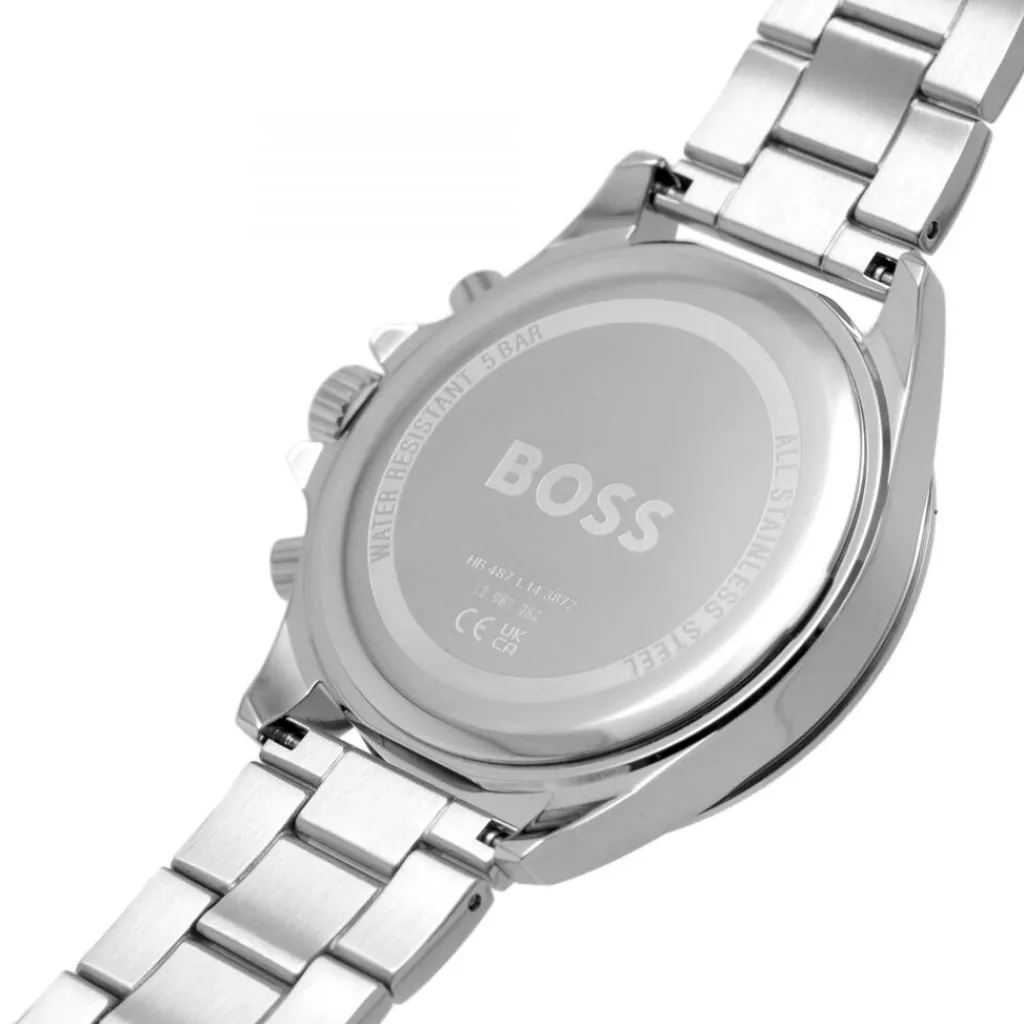 HUGO BOSS Montre Boss Troper Bleu cadran argenté fond bleu bracelet acier argenté Online