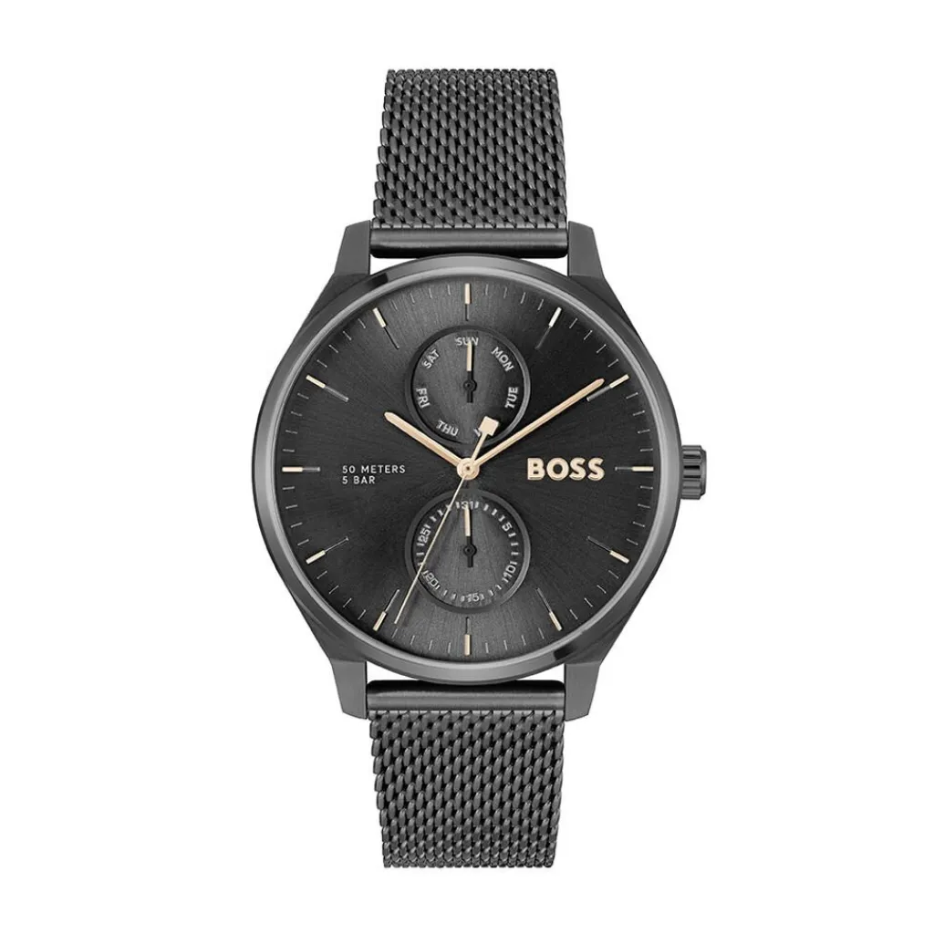HUGO BOSS Montre Boss Tyler Noir cadran noir fond noir bracelet acier noir Best