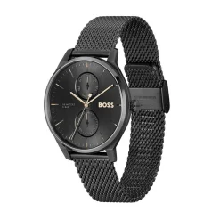HUGO BOSS Montre Boss Tyler Noir cadran noir fond noir bracelet acier noir Best