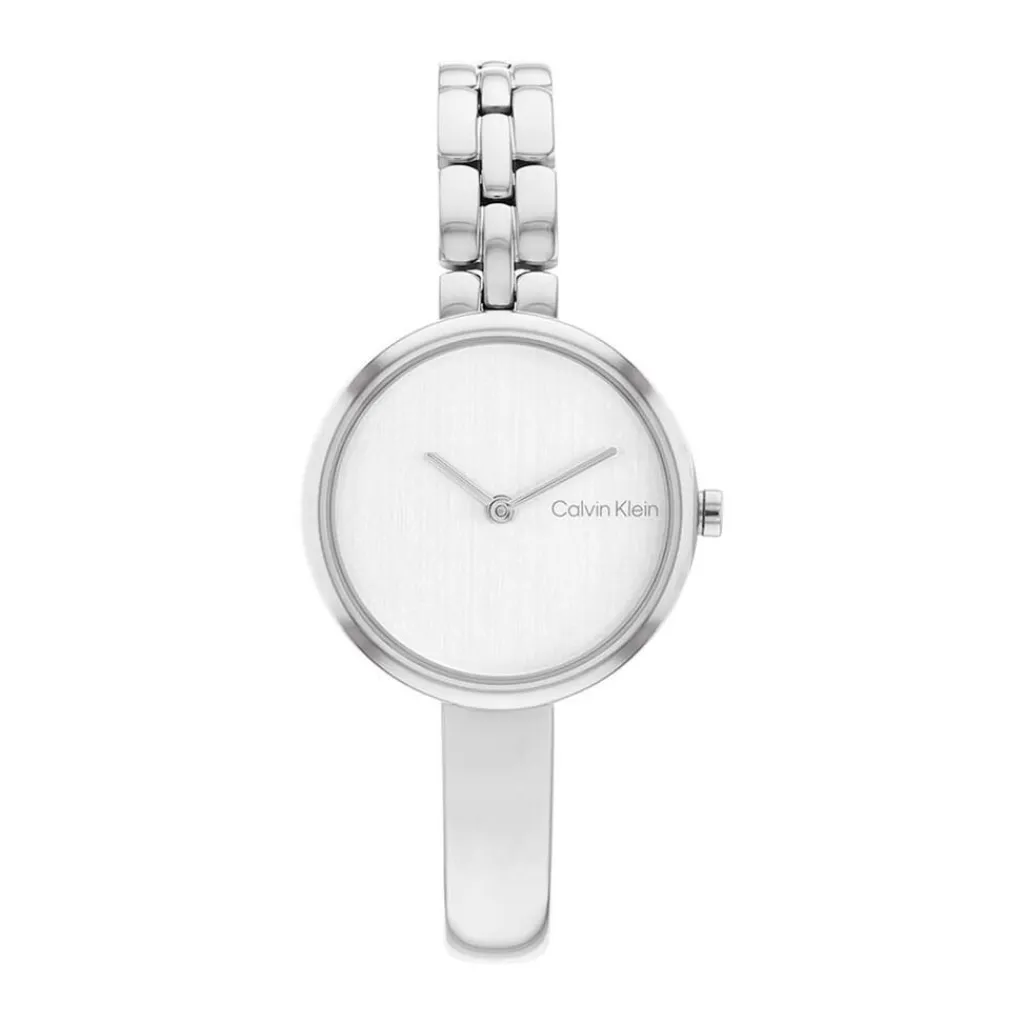 CALVIN KLEIN Montre Bangled Argenté cadran argenté fond argenté bracelet acier argenté Clearance