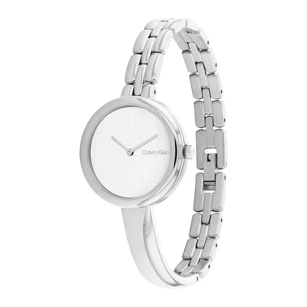 CALVIN KLEIN Montre Bangled Argenté cadran argenté fond argenté bracelet acier argenté Clearance