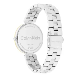 CALVIN KLEIN Montre Gleam Noir cadran doré fond noir bracelet acier bicolore Clearance