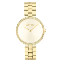 CALVIN KLEIN Montre Gleam Doré cadran doré fond doré bracelet acier doré Clearance