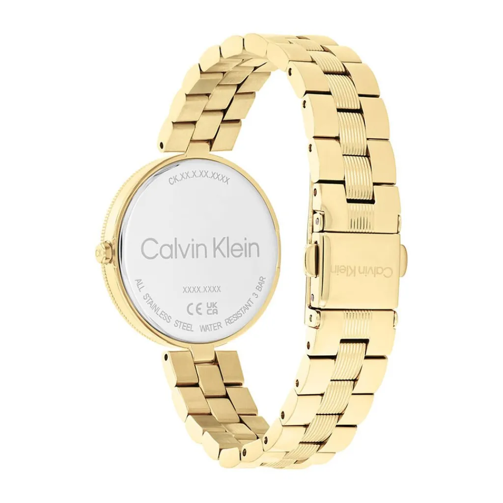 CALVIN KLEIN Montre Gleam Doré cadran doré fond doré bracelet acier doré Clearance