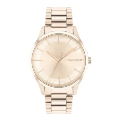 CALVIN KLEIN Montre Iconic Bracelet Rose cadran doré rose fond rose bracelet acier doré rose Clearance