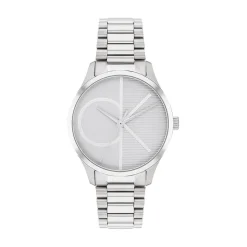 CALVIN KLEIN Montre Iconic Argenté cadran argenté fond argenté bracelet acier argenté Sale