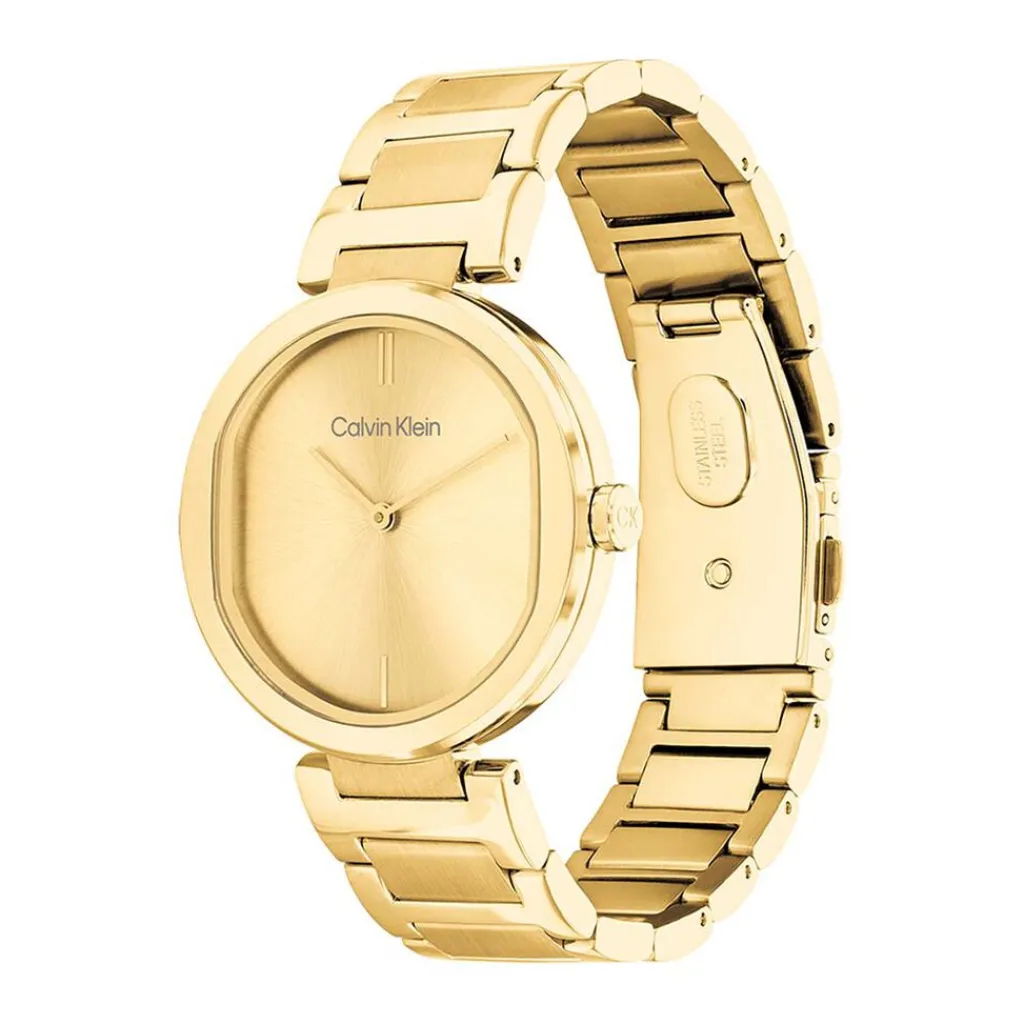 CALVIN KLEIN Montre Sensation Doré cadran doré fond doré bracelet acier doré Outlet