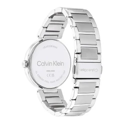 CALVIN KLEIN Montre Sensation Noir cadran argenté fond noir bracelet acier argenté Best