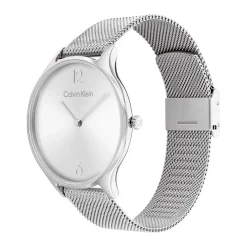 CALVIN KLEIN Montre Timeless 2h Argent cadran argenté fond argenté bracelet acier argenté Hot