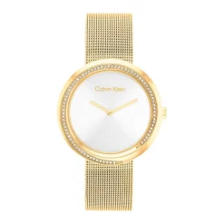 CALVIN KLEIN Montre Twist Argenté cadran doré fond argenté bracelet acier doré Discount