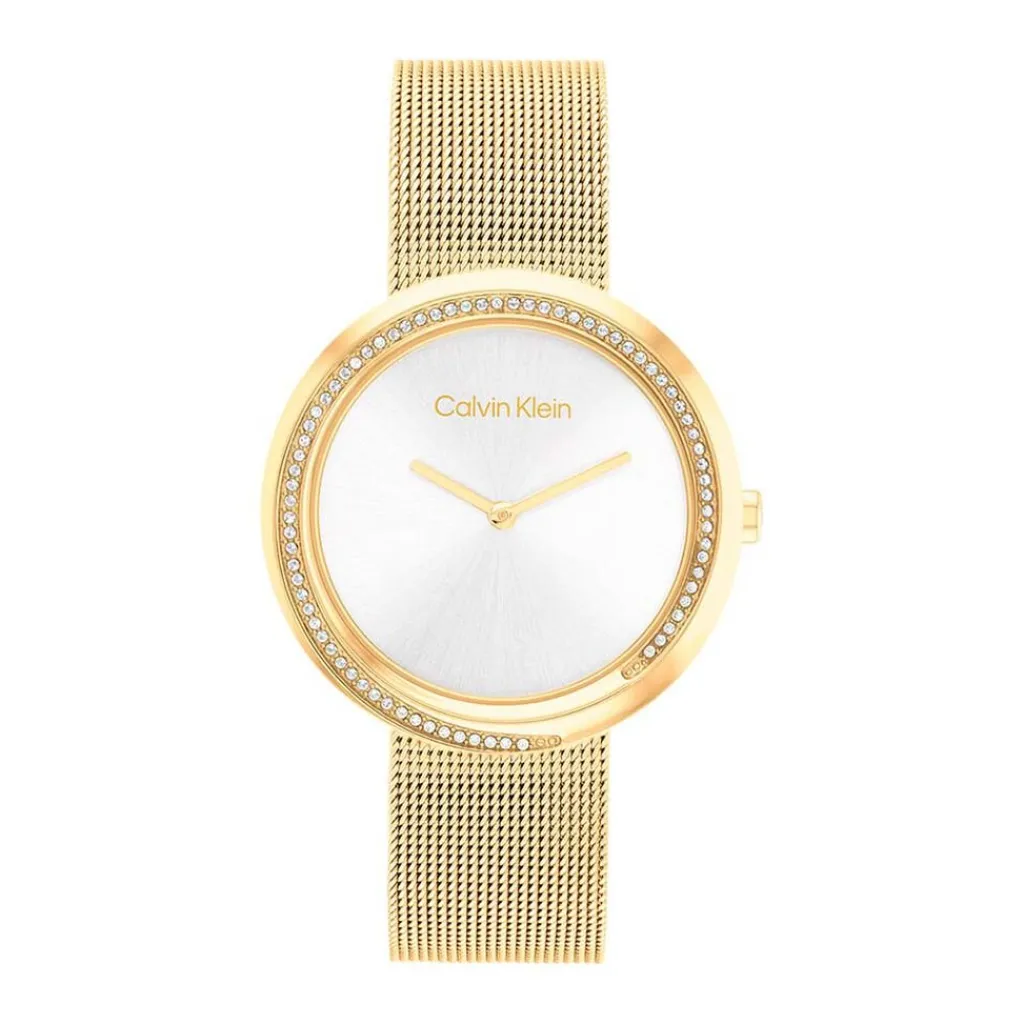 CALVIN KLEIN Montre Twist Argenté cadran doré fond argenté bracelet acier doré Discount