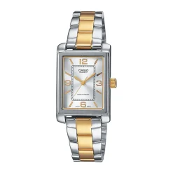 CASIO COLLECTION Montre Argente cadran argente fond argenté bracelet acier bicolore Best