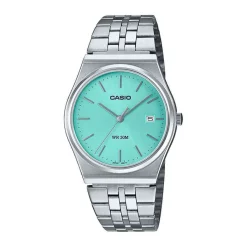 CASIO COLLECTION Montre Azur cadran gris fond azur bracelet acier argenté Online