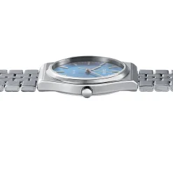 CASIO COLLECTION Montre Bleu cadran gris fond bleu bracelet acier argenté