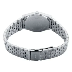 CASIO COLLECTION Montre Bleu cadran gris fond bleu bracelet acier argenté