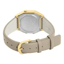 CASIO COLLECTION Montre Blanc cadran dore fond blanc bracelet cuir taupe Online