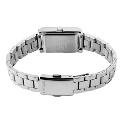 CASIO COLLECTION Montre Blanc cadran gris fond blanc bracelet acier argenté