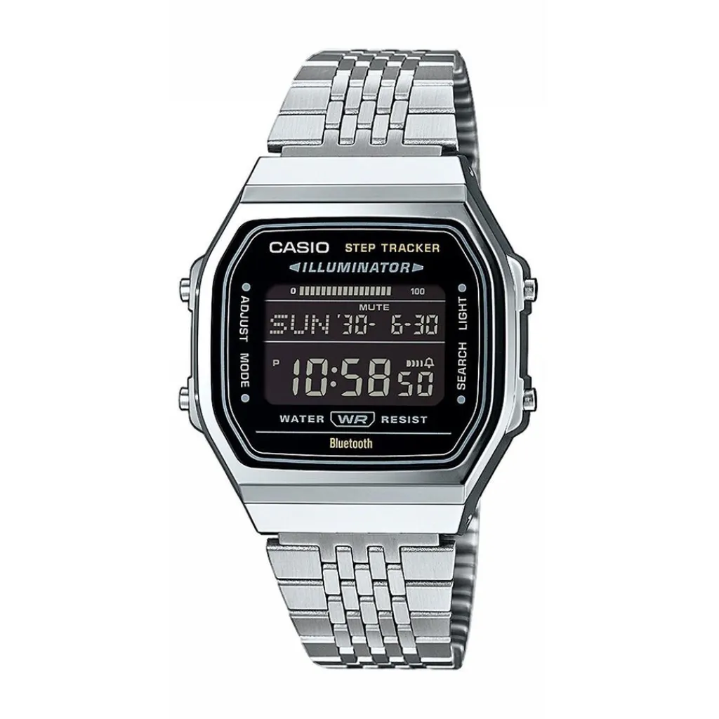 CASIO COLLECTION Montre Casio Vintage Collection cadran argenté bracelet acier argenté Sale