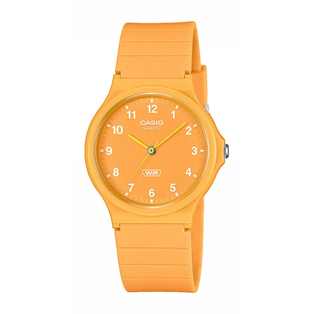 CASIO COLLECTION Montre Casio Timeless Collection Orange cadran orange fond orange bracelet résine orange Discount