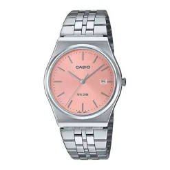 CASIO COLLECTION Montre Rose cadran gris fond rose bracelet acier argenté Discount