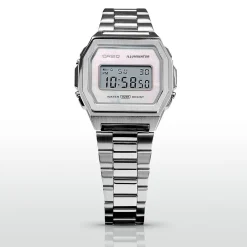 CASIO COLLECTION Montre Vintage Iconic Gris cadran argenté bracelet acier argenté Discount