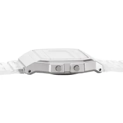 CASIO COLLECTION Montre Vintage Edgy Blanc cadran blanc bracelet résine blanche