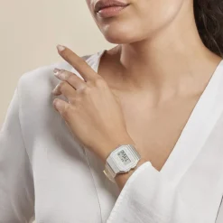 CASIO COLLECTION Montre Vintage Edgy Blanc cadran blanc bracelet résine blanche