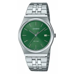 CASIO COLLECTION Montre Vert cadran argenté fond vert bracelet acier argenté Best