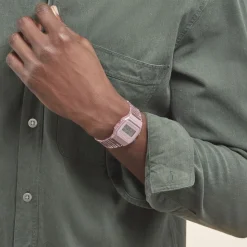 CASIO COLLECTION Montre Vintage Edgy Rose cadran rose bracelet résine rose Hot