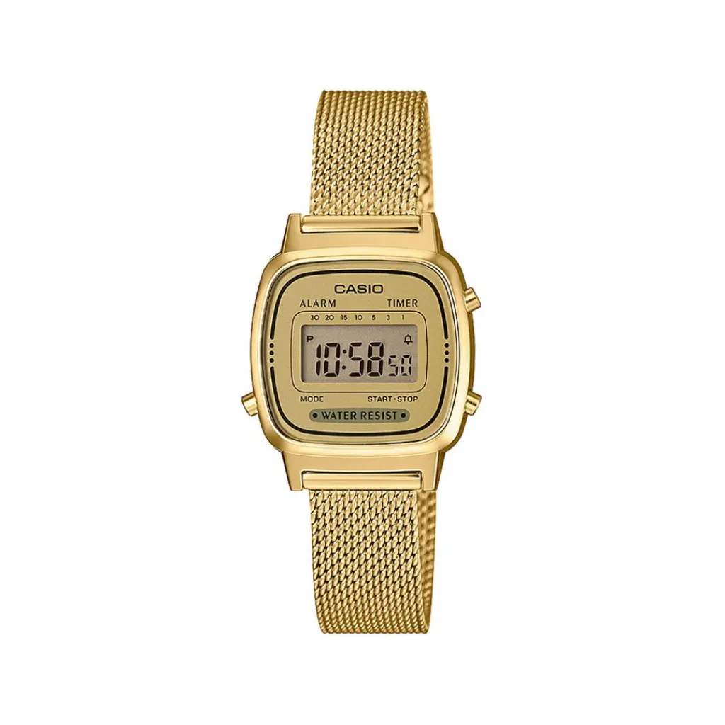 CASIO COLLECTION Montre Vintage 2 Tons cadran doré fond doré bracelet acier doré Outlet