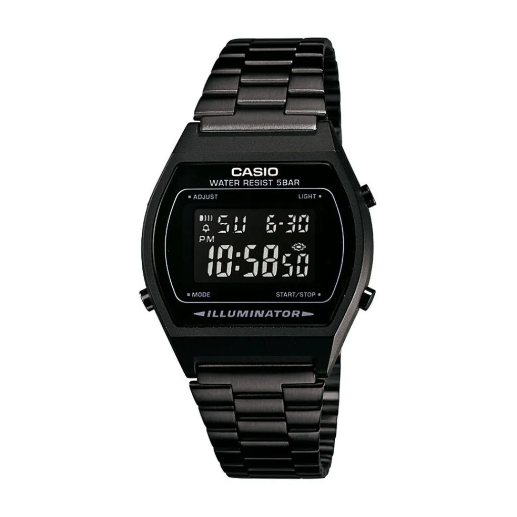 CASIO COLLECTION Montre Vintage Noir cadran noir fond noir bracelet acier noir Hot