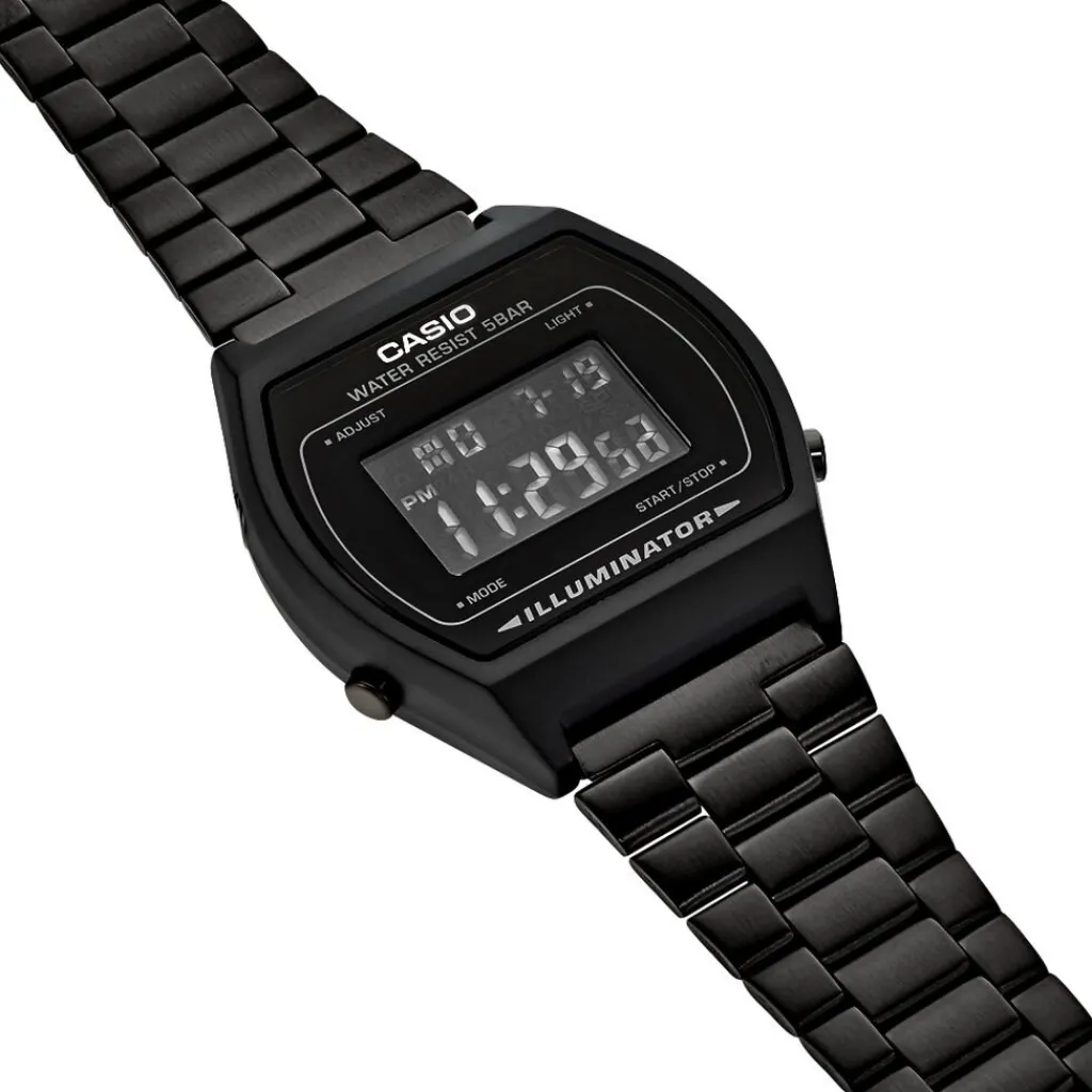 CASIO COLLECTION Montre Vintage Noir cadran noir fond noir bracelet acier noir Hot