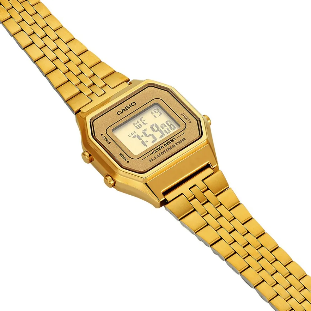 CASIO COLLECTION Montre Vintage Champagne cadran doré fond doré bracelet acier doré Outlet