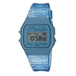 CASIO COLLECTION Montre Vintage Edgy Bleu cadran bleu bracelet résine bleue Outlet