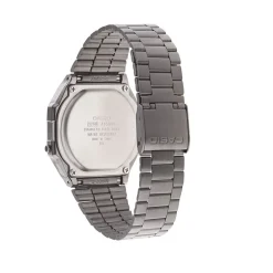 CASIO COLLECTION Montre Vintage Noir cadran gris bracelet acier gris Clearance