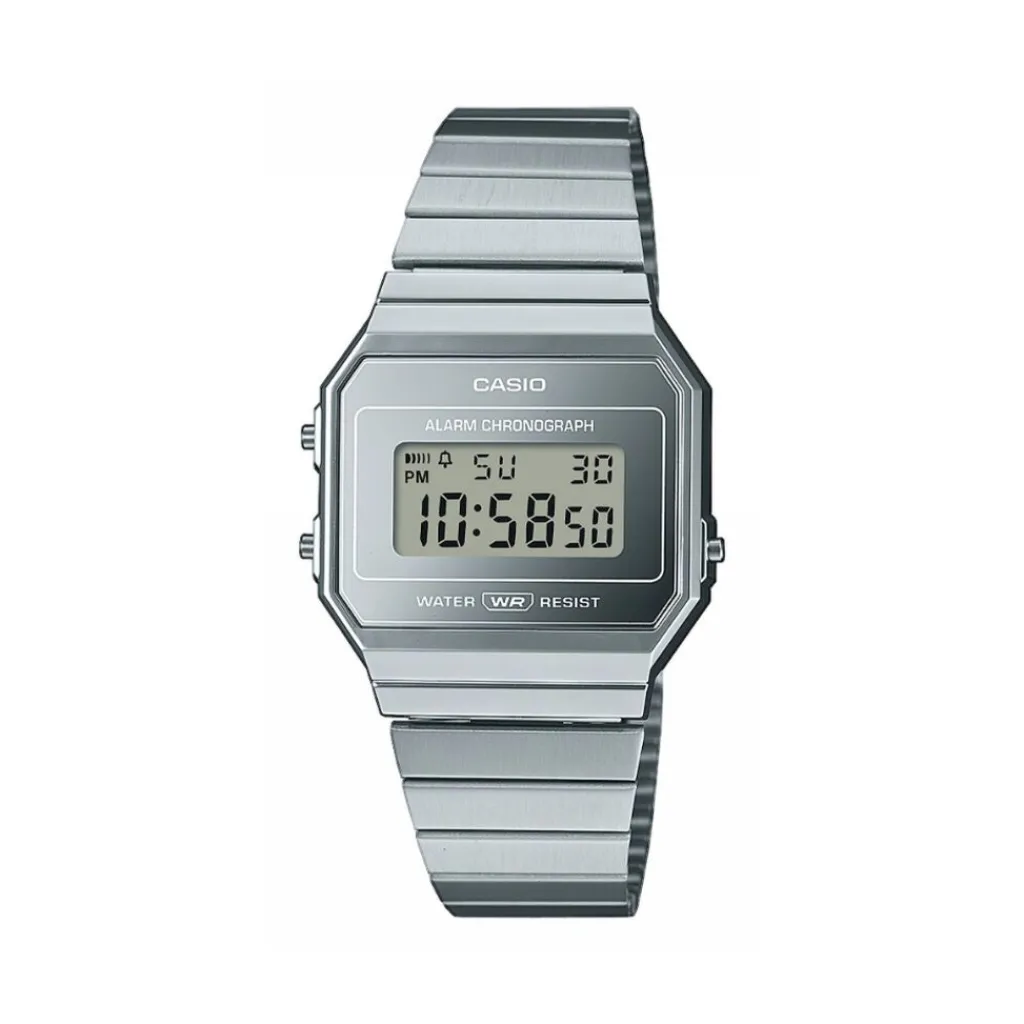 CASIO COLLECTION Montre Vintage cadran argenté bracelet acier argenté Best