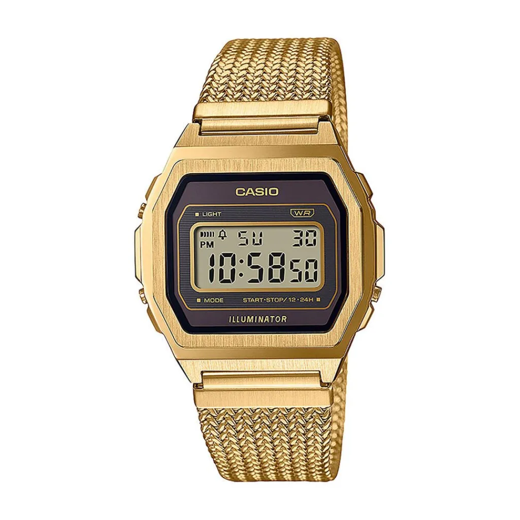 CASIO COLLECTION Montre Vintage Champagne cadran doré bracelet acier doré Online