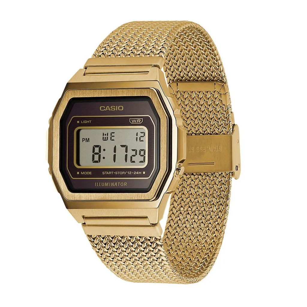 CASIO COLLECTION Montre Vintage Champagne cadran doré bracelet acier doré Online