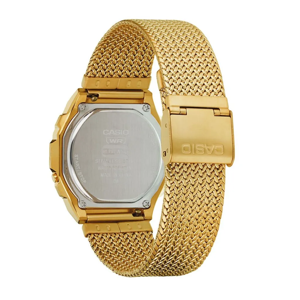 CASIO COLLECTION Montre Vintage Champagne cadran doré bracelet acier doré Online