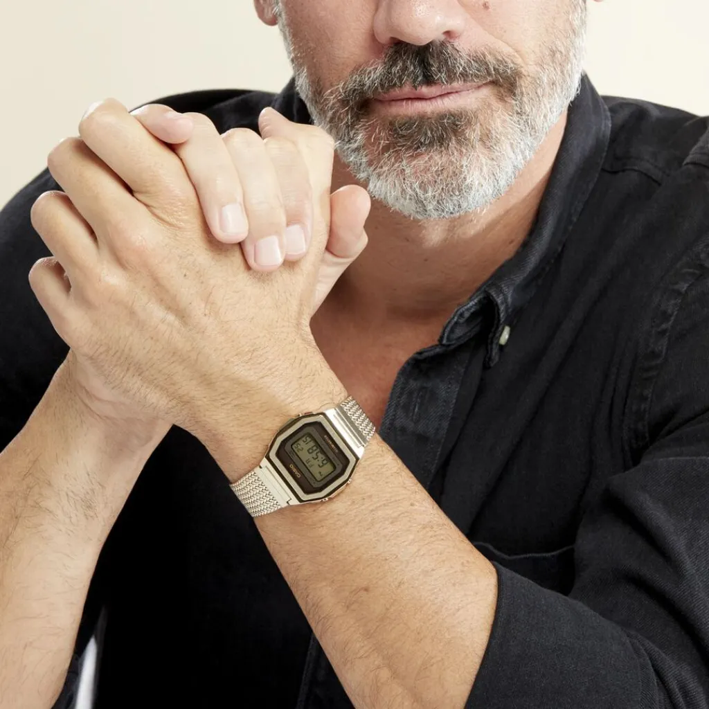 CASIO COLLECTION Montre Vintage Champagne cadran doré bracelet acier doré Online